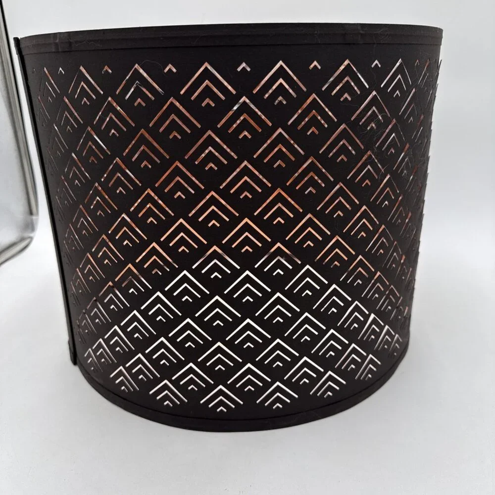 Ikea NYMO 12” Lamp Shade Perforated Black Brass New 303.408.28